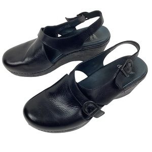 Dansko Vinnie Leather Wedge Slingback Clog